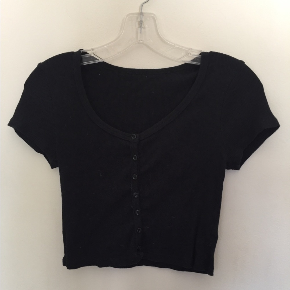 American Apparel Cropped button tee